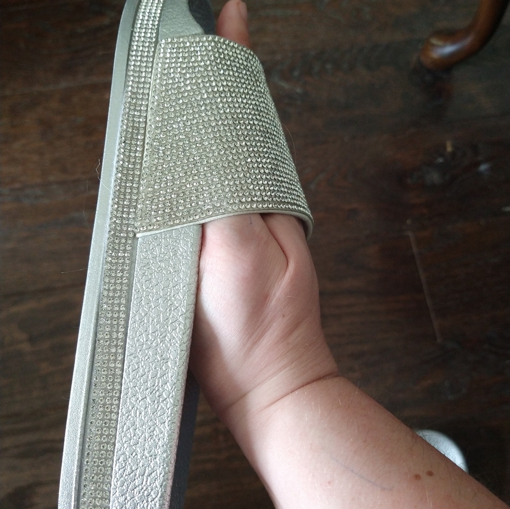 Silver  Slide Sandles